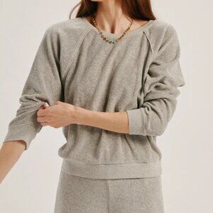 Saba Raglan Top in Heather Gray Terry